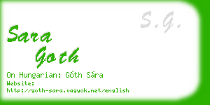 sara goth business card